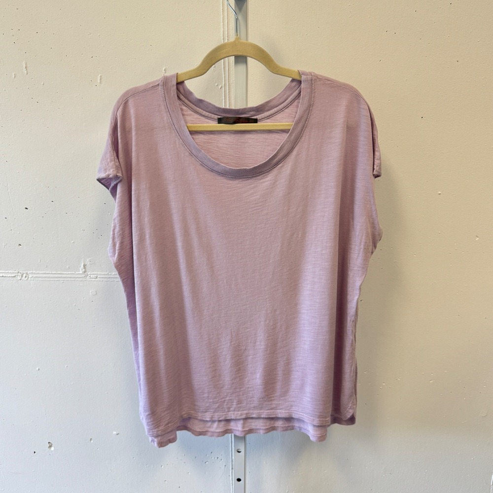 Feel The Piece by Terre Jacobs Lavender Slub Scoop Neck Oversized T-shirt O/S